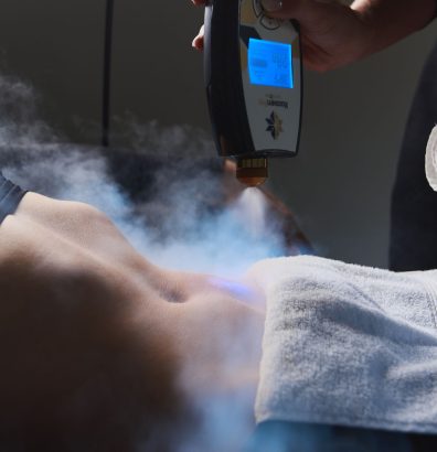 Woman receiving Cryo Therapy